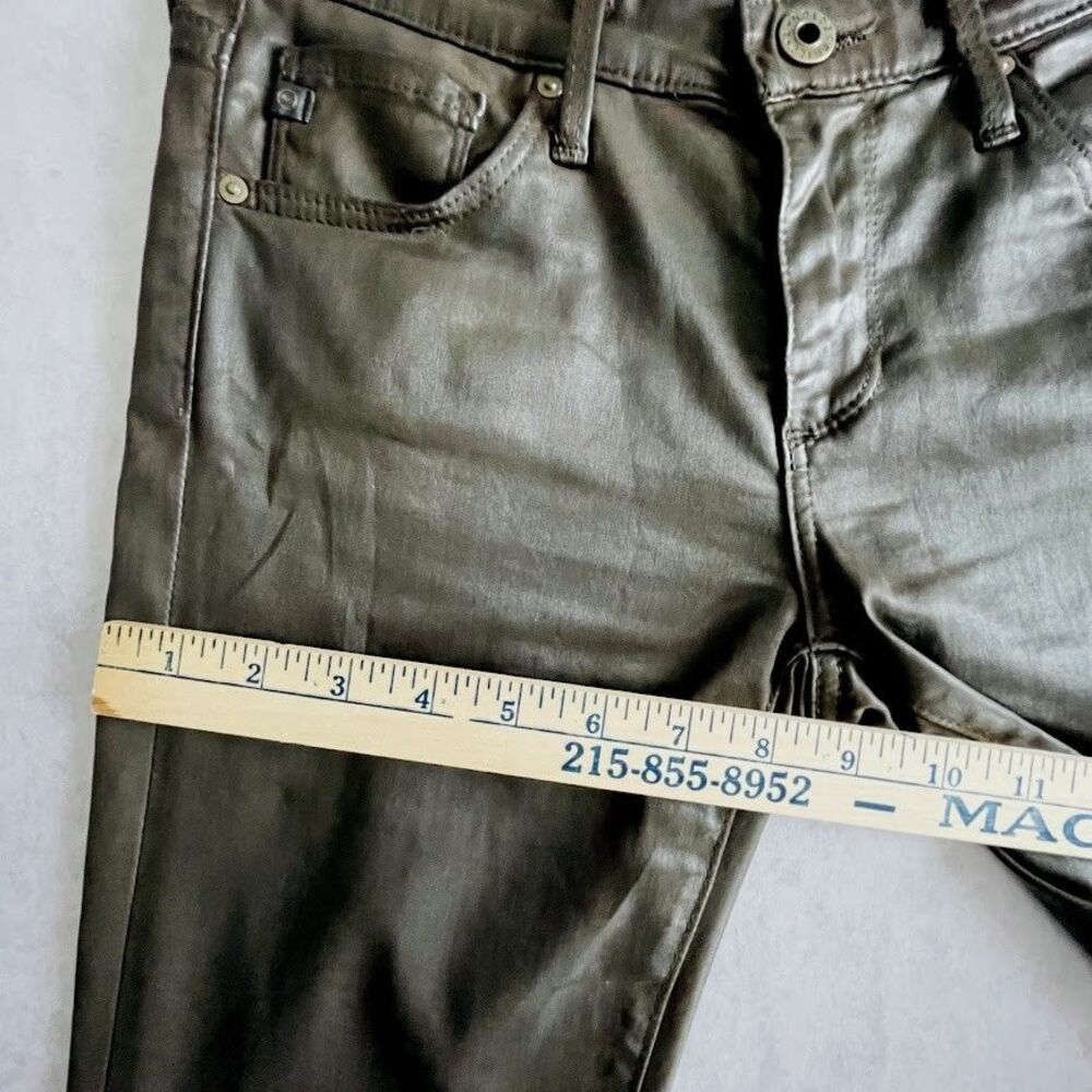 AG Adriano Goldschmied Leggings Womens Size 25 Brown Vegan Ankle Coated Pants - Picture 15 of 16